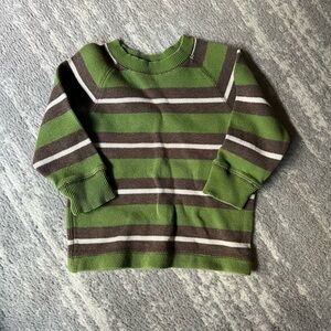 GAP Green and Brown Striped Sweater
